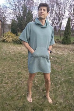 Пляжное пончо из органического муслина ОДИН РАЗМЕР / цвета