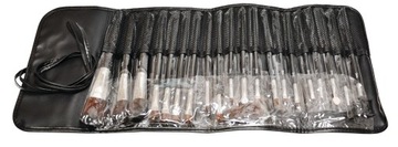 Pędzle kosmetyczne do makijażu DUŻY ZESTAW etui 20 szt PROFESJONALNE czarne