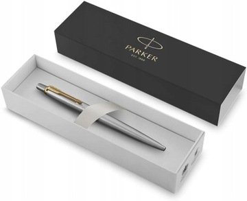 Ручка Parker Jotter Steel, золото 23 карата, гравировка, подарок учителю
