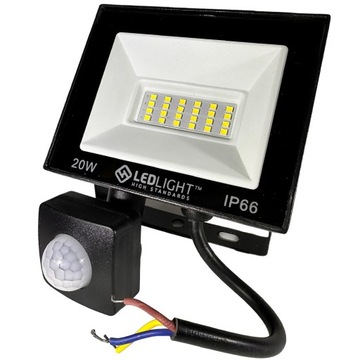 Галогенный светодиодный прожектор SLIM с датчиком движения и сумеречным отражателем