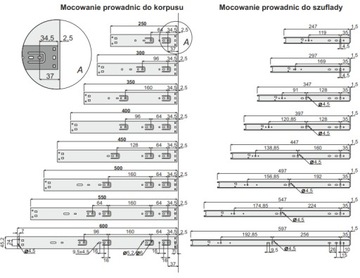 Шариковая направляющая Sevroll 400 Full Extension l-400 h45 Комплект Soft Quiet Close