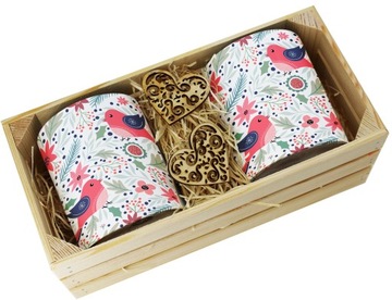 PREZENT ŚWIĄTECZNY ZESTAW KUBKÓW W SKRZYNCE KUBKI