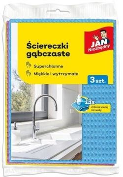 JAN NIEZBĘDNY ŚCIERECZKI GĄBCZASTE DO SPRZĄTANIA DOMU 3szt.