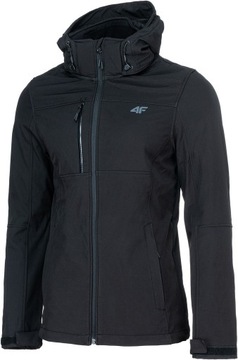 4F kurtka męska softshell z kapturem H4L19-SFM003 rozmiar L