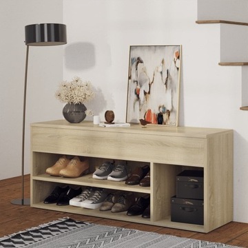 Ławka z miejscem na buty, dąb sonoma, 105x30x45 cm