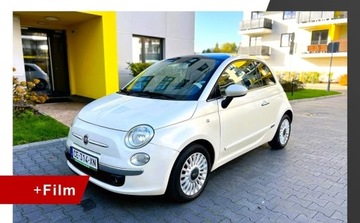 Fiat 500 II Hatchback 3d 1.2 69KM 2009 Fiat 500 Biala Perla Lounge Panorama skory blu...