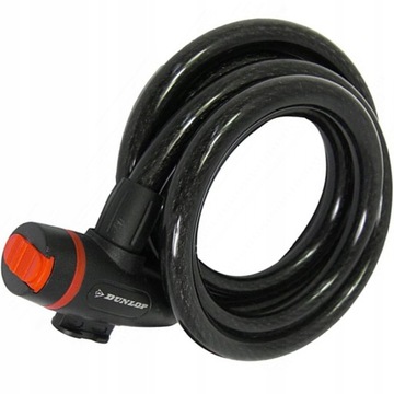 ВЕЛОСИПЕДНЫЙ ЗАМОК DUNLOP 180см с ключом + ручка
