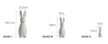 Wielkanocny Zając L figurka ozdobna z betonu