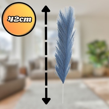 Sztuczna trawa pampasowa dekoracyjna trzcina niebieska zestaw 10szt gałązki