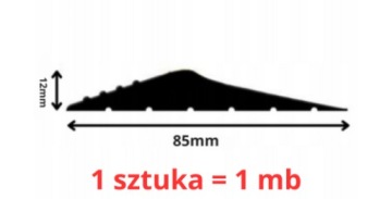 ПРОКЛАДКА ГАРАЖНОГО ПОРОГА ДЛЯ ПОРОГА ГАРАЖНЫХ ДВЕРЕЙ EPDM 12/85MM 1м 100см