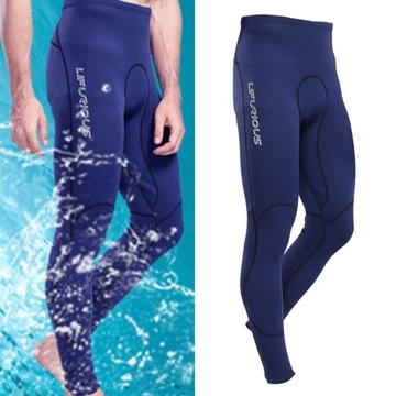 Mens Wetsuit Pants Neoprene Tight Trousers for Winter Swimming Blue