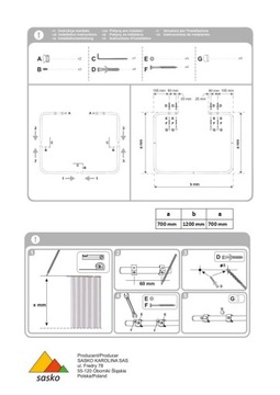 КОЛЬЦО ДЛЯ ДУШЕВОЙ ШТОРКИ, УГЛОВОЕ, 70Х120Х70