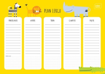 Plan lekcji A4 - INTERDRUK BEBE Kids - ŻÓŁTY