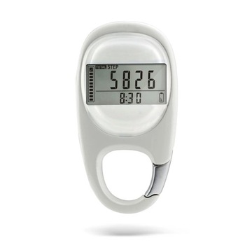 Walking Induction Pedometer Fitness Step Counter Calories Outdoor White