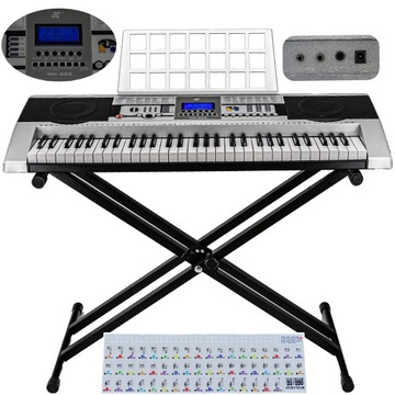 DUŻY KEYBOARD Organy Pianino MK-922 LCD + STATYW