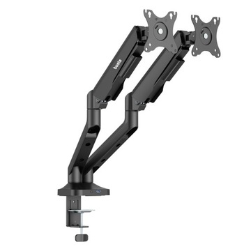 BOSTE SOLIDNY OBROTOWY GAZOWY UCHWYT BIURKOWY NA DWA MONITORY VESA 17-35''