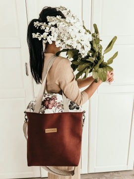 БАГАЖНАЯ СУМКА ДЛЯ КОЛЯСКИ, ЗАМШЕВАЯ КОЖА, ЦВЕТЫ, бордовый