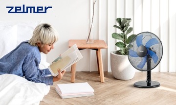 НАСТОЛЬНЫЙ ВЕНТИЛЯТОР ZELMER НАСТОЛЬНЫЙ ЦИКЛАТОР ТИХИЙ ЧЕРНЫЙ