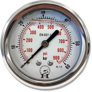 MANOMETR CIŚNIENIOMIERZ 0 - 60 BAR PRZYŁĄCZE TYŁ