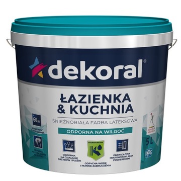 DEKORAL FARBA MALEINAK ŁAZIENKA & KUCHNIA BIAŁA 5L