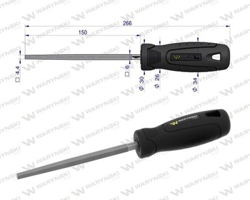Квадратный металлический напильник 150 мм Waryński