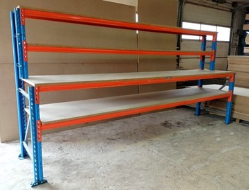 Stół magazynowy roboczy regał z nadstawką , biurka robocze przemysłowe
