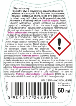 EXPEL Kids płyn na KOMARY od 1-go Roku Życia 60ml