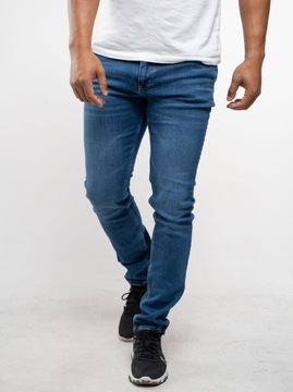 Spodnie JEANSOWE CROLL MUSTACHE SLIM Niebieskie 34