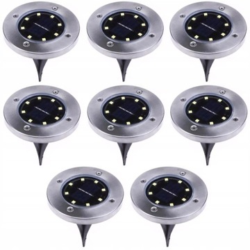 8x Lampa SOLARNA Ogrodowa LED Wbijana Najazdowa