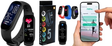 ШАГОМЕТР SMARTBAND M5 PRO МОНИТОР СЕРДЕЧНОГО РИТМА SMS МЕНЮ PL