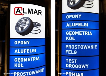 PYLON LED 350x125 cm PLEXI totem REKLAMOWY