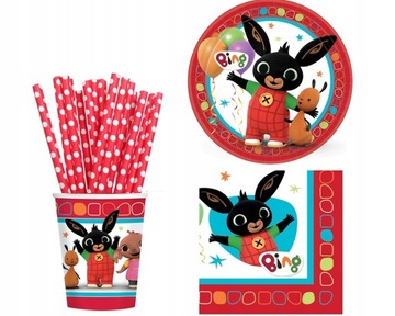 BING BIRTHDAY ДЕНЬ РОЖДЕНИЯ ШАРЫ ТАРЕЛКИ, ЧАШКА, НАБОР ШАРОВ