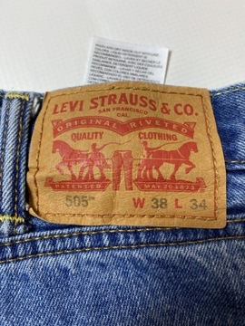 Levi's 505 STRAUSS LEVIS oryginalne niebieskie Spodnie Jeansy W 38 L 32