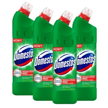 ZESTAW 4X DOMESTOS PRZEDŁUŻONA MOC PINE FRESH PŁYN DO TOALET 750ML