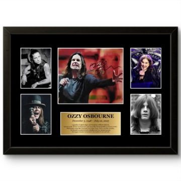 OZZY OSBOURNE AUTOGRAF W RAMCE A3 REPRINT ZDJĘCIE Z PODPISEM NADRUK