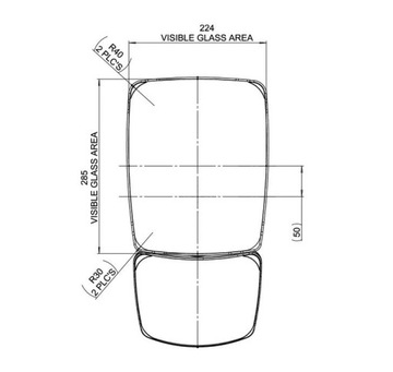 КЕЙС Зеркало New Holland John Deere 223x435 LP043