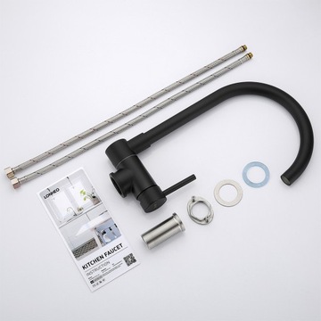 Смеситель для кухни, стальной поворотный смеситель для раковины под окном, складной, 63 мм