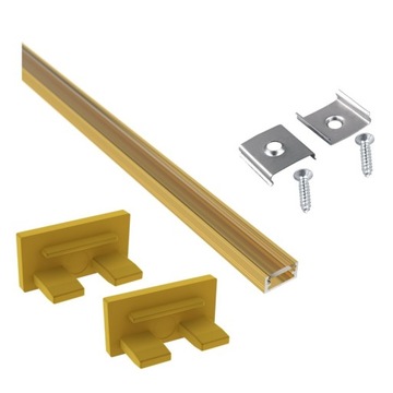 Profil LED Aluminiowy do Taśm 10mm Nawierzch Transparentny Klosz 1m Złoty