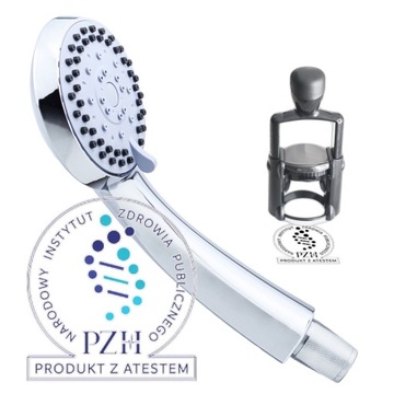 Słuchawka rączka prysznicowa 5 funkcje srebna ECO oszczędna SOTBE LARK