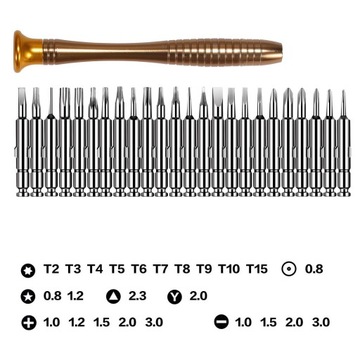 ZESTAW PRECYZYJNYCH ŚRUBOKRĘTÓW GSM TORX 25w1