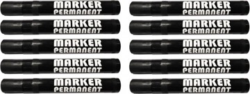 MARKER PERMANENTNY CZARNY WODOODPORNY PISAK x10