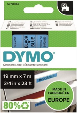 Taśma etykieta DYMO D1 19mm 7 Niebieska ORYGINALNA kaseta do drukarki