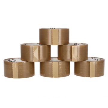 TAŚMA PAKOWA STARPAK brązowa 48 mm x 50 m zestaw 6 SZTUK do PAKOWAREK