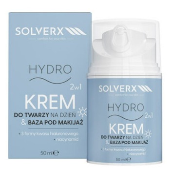 SOLVERX Hydro 2w1 Krem nawilżający na dzień i baza do twarzy 50 ml