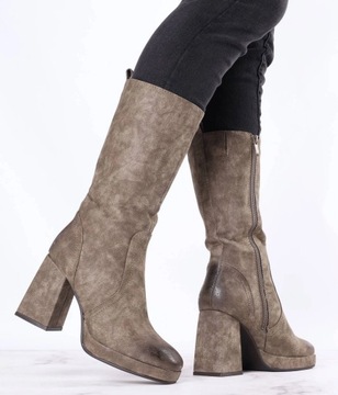 Модные женские зимние ботинки на колодке и платформе Jezzi размер 37.