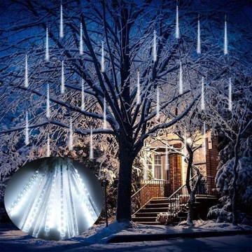 ŚWIATŁA LED KROPLE DESZCZU 8 RUREK LED 30CM USB