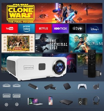 Проектор Светодиодный проектор WiFi Android TV FULL HD 4K 24000lm 800 ANSI Автофокус