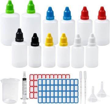 12 sztuk buteleczek z zakraplaczem 100 ml 50 ml 30 ml, puste butelki plasti