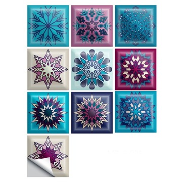 SAMOPRZYLEPNY PANEL PATCHWORK PCV PŁYTKI KOMPLET 10 SZTUK TAPETA 20x20cm