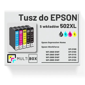 5x NOWY Tusz 502XL do EPSON Expression Home XP-5150 XP-5100 XP-5105